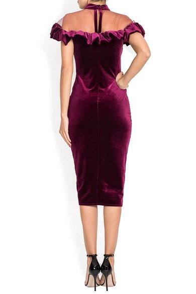 BADEN 11 Rochie midi de catifea, cu insertie transparenta Femei