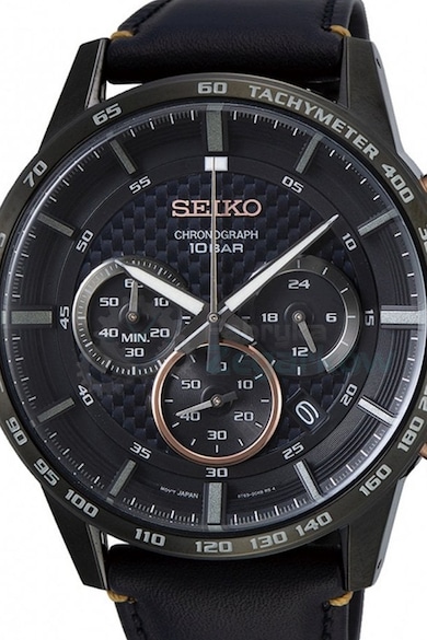 Seiko Ceas cronograf cu o curea de piele Barbati