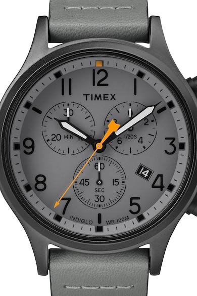 Timex Ceas cronograf cu o curea de piele Barbati