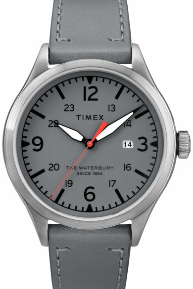 Timex Кварцов часовник с кожена каишка Мъже