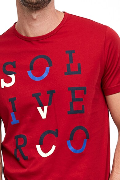 s.Oliver Tricou regular fit cu imprimeu text Barbati