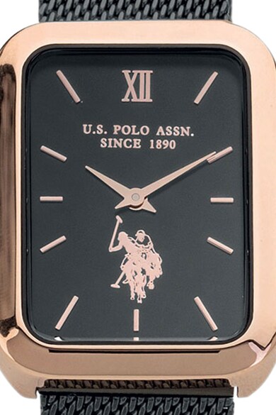 U.S. Polo Assn. Szögletes rozsdamentes acél karóra női