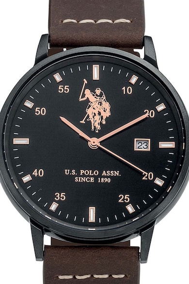 U.S. Polo Assn. Ceas quartz cu o curea de piele Barbati