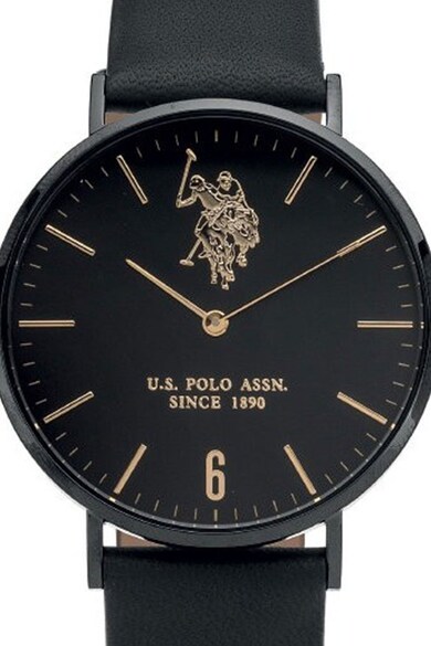 U.S. Polo Assn. Ceas analog cu o curea de piele Barbati