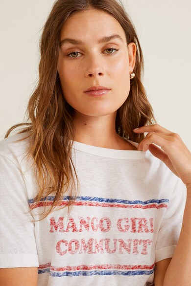 Mango Тениска с лен Жени