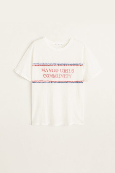 Mango Tricou din amestec de in Band Femei