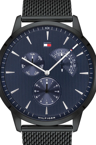 Tommy Hilfiger Ceas cu functii multiple si bratara cu aspect de plasa Barbati