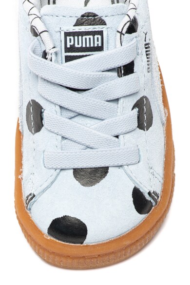 Puma Pantofi sport din piele intoarsa cu imprimeu cu buline Basket Fete