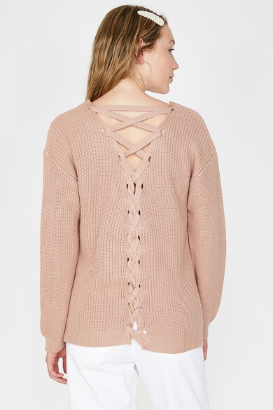 KOTON Пуловер с шпиц деколте и кръстосан дизайн на гърба Жени
