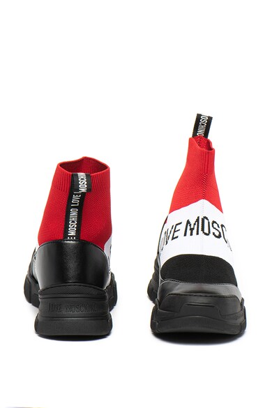 Love Moschino Zokni hatású sneaker műbőr szegélyekkel női