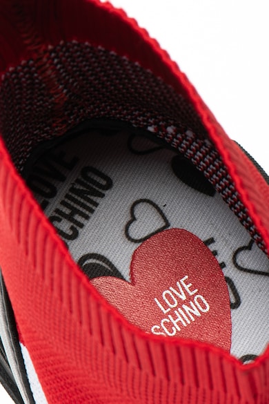 Love Moschino Zokni hatású sneaker műbőr szegélyekkel női