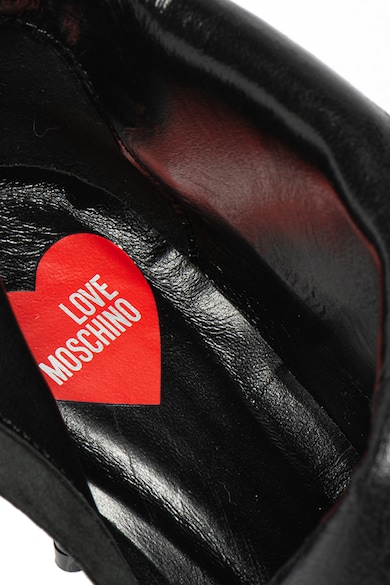 Love Moschino Боти от лачена кожа с лого Жени