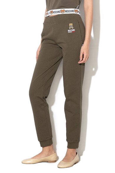 Moschino Pantaloni sport de casa cu logo brodat Femei