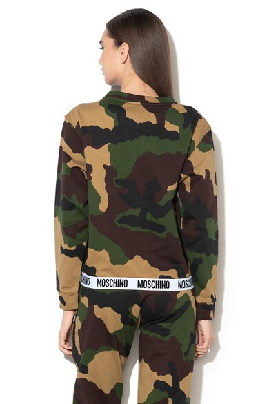 Moschino Bluza sport cu model camuflaj si banda in talie cu logo Femei