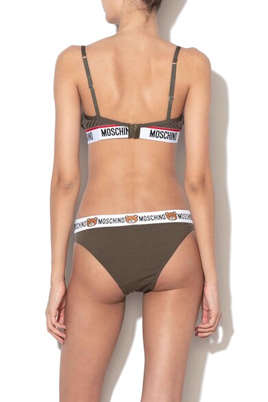 Moschino Sutien balconette partial cu burete si banda logo Femei