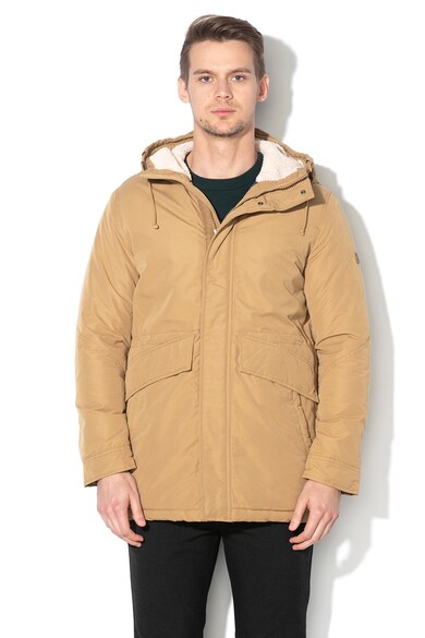 Jack & Jones Jacheta parka cu gluga cu captuseala din material teddy Wetford Barbati