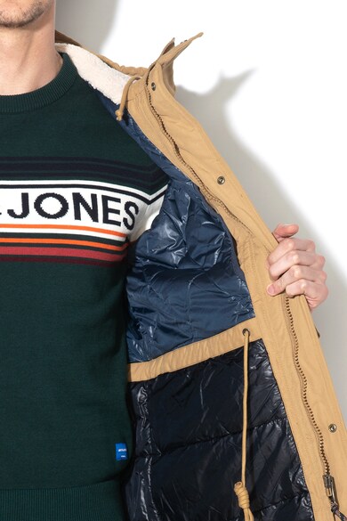 Jack & Jones Jacheta parka cu gluga cu captuseala din material teddy Wetford Barbati