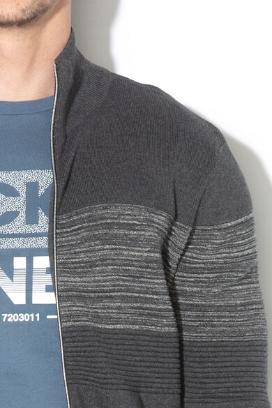 Jack & Jones Cardigan din tricot cu fermoar si aspect striat Barbati