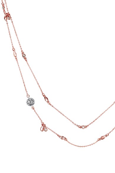 Highstreet Jewels Colier cu doua siraguri, placat cu aur rose si decorat cu cristale Swarovski Femei