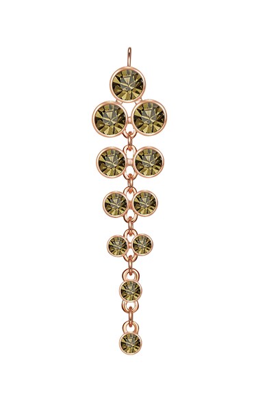 Highstreet Jewels Cercei drop placati cu aur rose si decorati cu cristale de sticla Femei