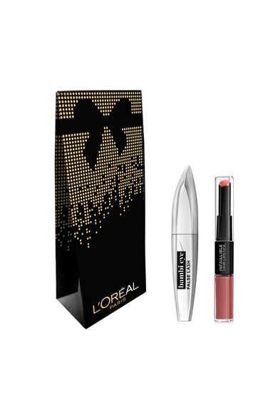 L'Oreal Paris Set : Mascara Bambi Eye False Lash 01 Black 8.9 ml, Ruj lichid rezistent la transfer Infaillible 24H, 312 Incessant Russet Femei