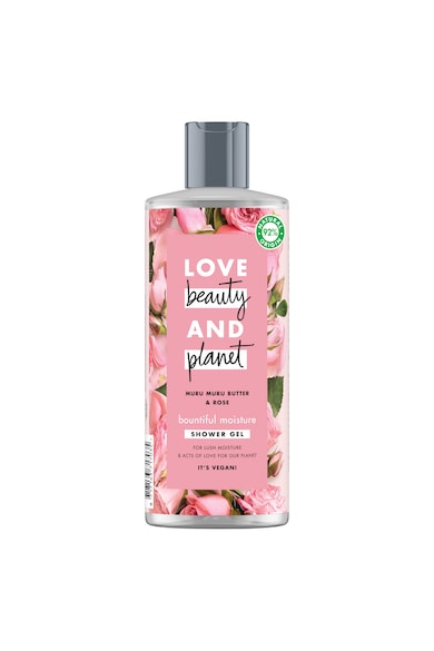 Love Beauty and Planet Set  Muru Muru Butter&Rose: Lotiune de corp Delicious Glow, 400 ml + Gel de dus Bountiful Moisture, 500 ml + Sampon pentru par vopsit Blooming Colour, 400 ml Femei