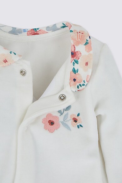 Marks & Spencer Salopeta din fleece cu botosei si detalii florale Fete