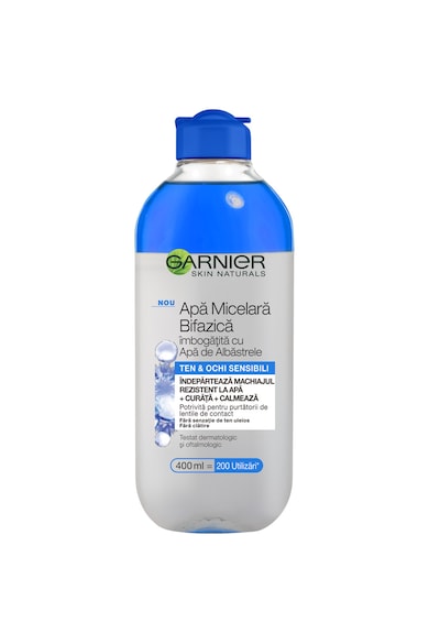 Garnier Apa micelara  Skin Naturals Bifazica cu Apa de Albastrele, pentru ten sensibil, 400 ml Femei