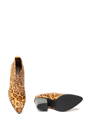 Steve Madden Botine de piele cu par scurt, cu model animal print Justina Femei