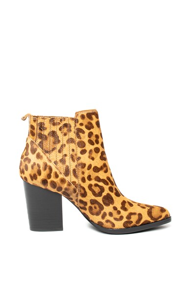 Steve Madden Botine de piele cu par scurt, cu model animal print Justina Femei