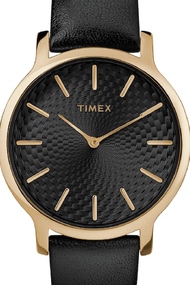 Timex Ceas rotund cu o curea de piele Femei