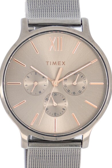 Timex Ceas cu functii multiple si bratara cu model plasa Femei