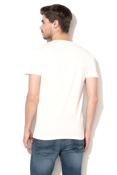 Selected Homme Tricou din bumbac organic, cu imprimeu pe piept Handers Barbati