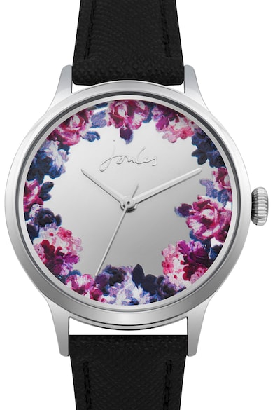 Joules Ceas quartz cu o curea de piele si cadran cu model floral Femei