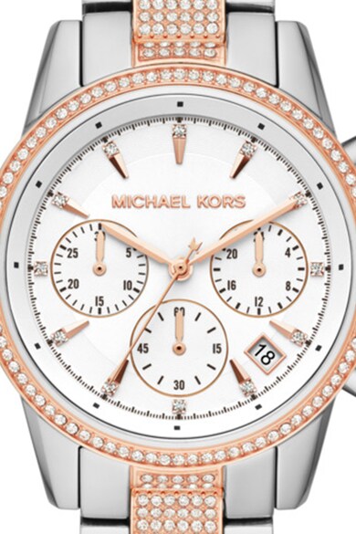 Michael Kors Ceas cronograf din otel inoxidabil decorat cu cristale Femei