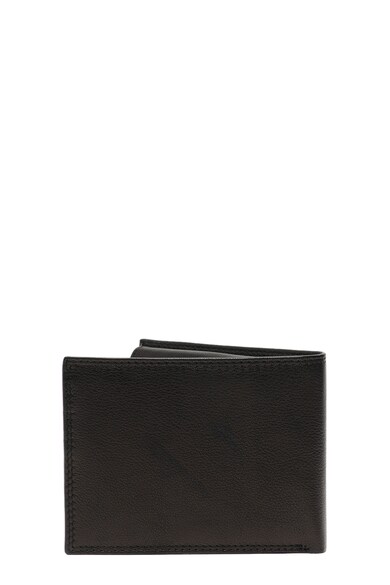 Pierro Poggi Összehajtható bőr pénztárca logóval, Fekete férfi
