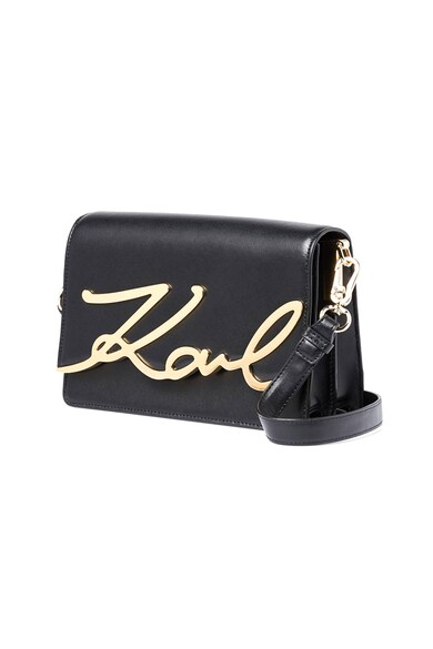 Karl Lagerfeld Geanta crossbody de piele, cu monograma metalica Femei