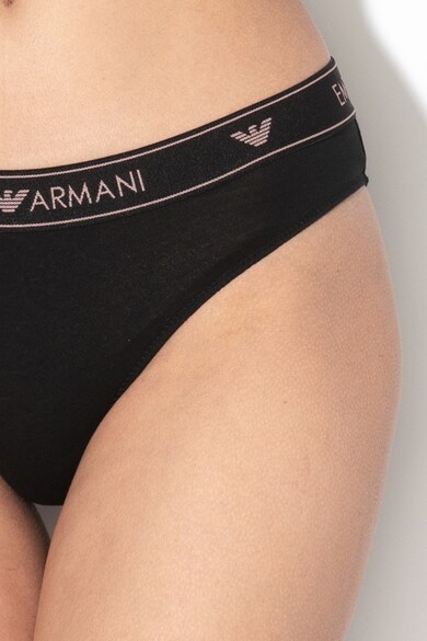 Emporio Armani Underwear Set de chiloti cu banda logo elastica in talie, 2 perechi Femei