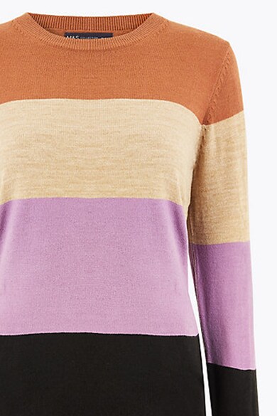 Marks & Spencer Pulover din tricot fin cu model colorblock Femei