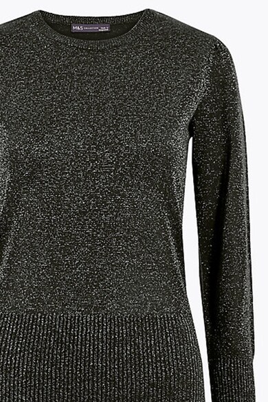 Marks & Spencer Пуловер от лурекс с рипсени маншети Жени