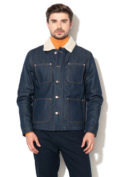 Jack & Jones Jacheta din denim, cu blana Sherpa Hank Barbati