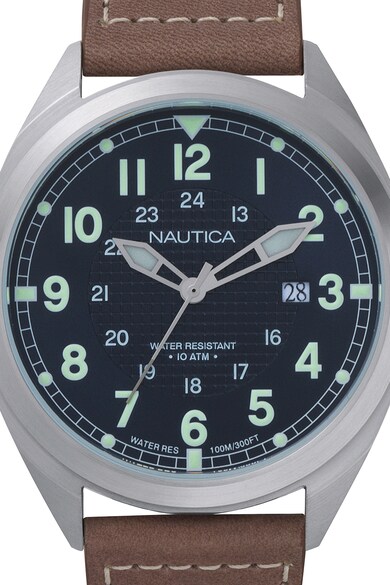 Nautica Ceas cu o curea de piele Battery Park, 44 mm Barbati