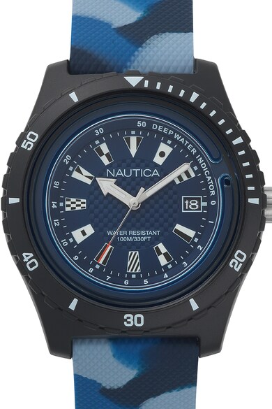 Nautica Ceas rotund cu o curea de silicon Surfside, 46 mm Barbati