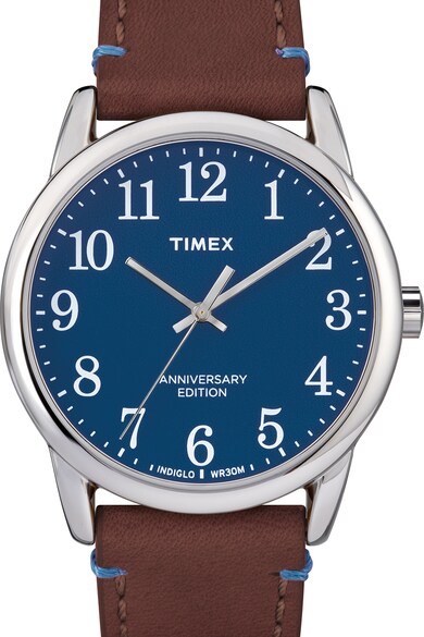 Timex Часовник Easy Reader с кожена каишка, 38 мм Мъже