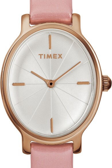 Timex Ceas quartz cu o curea de piele Milano, 24 mm Femei