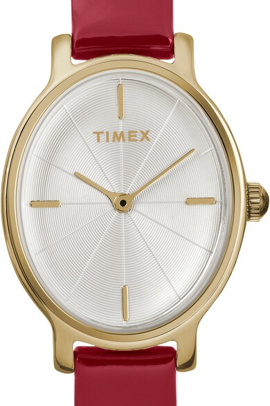 Timex Ceas cu o curea de piele Milano Oval, 24 mm Femei