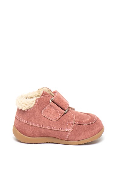 Kickers kids Pantofi de piele intoarsa cu captuseala de blana shearling sintetica Bamba Fete