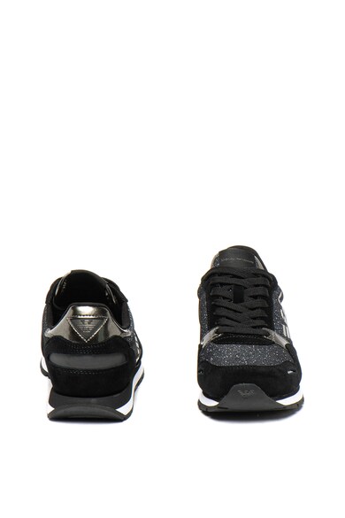 Emporio Armani Logómintás nyersbőr sneaker fényes részletekkel női