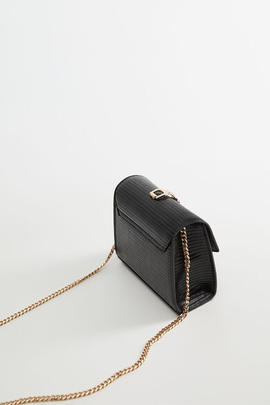 Mango Geanta crossbody de piele ecologica, cu detaliu metalic Bling Femei