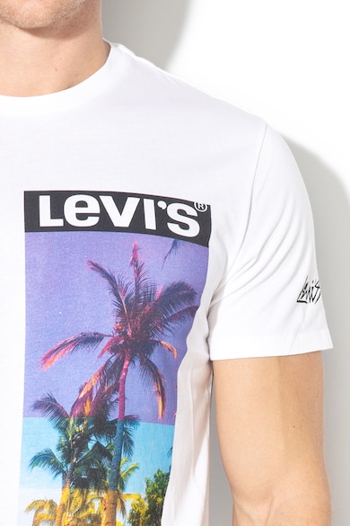 Levi's Tricou cu decolteu la baza gatului si imprimeu logo Barbati